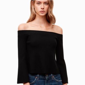 WILFRED ARITZIA Fleur Sweater Bell Sleeve Black